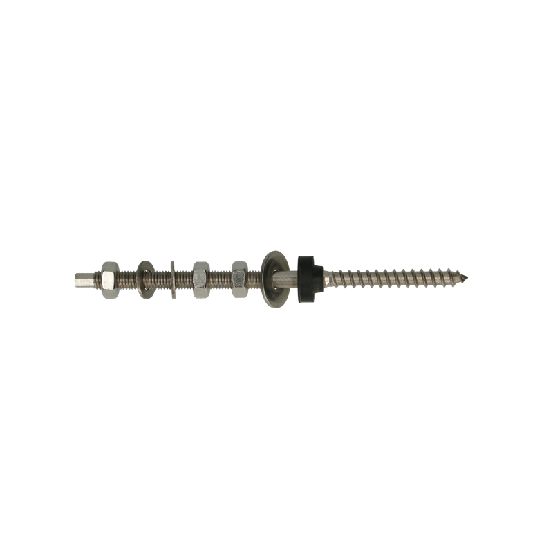 Zonnepaneelbevestiger type 4 d.8-M10x100-50 A2 voor staalconstructiezelftapper 8x100 - metrisch gedeelte M 10x 50 (10st)