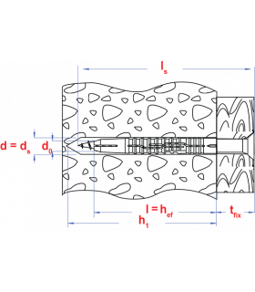 plug nylon grijs+schroef VK *  6,0x 70 Zn nylon plug... 2