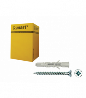 plug nylon grijs+schroef VK *  6,0x120 Zn nylon plug...