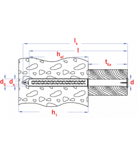 Nylon plug lange spreidingszone * 8,00x80 grijs  (25 st ) 2