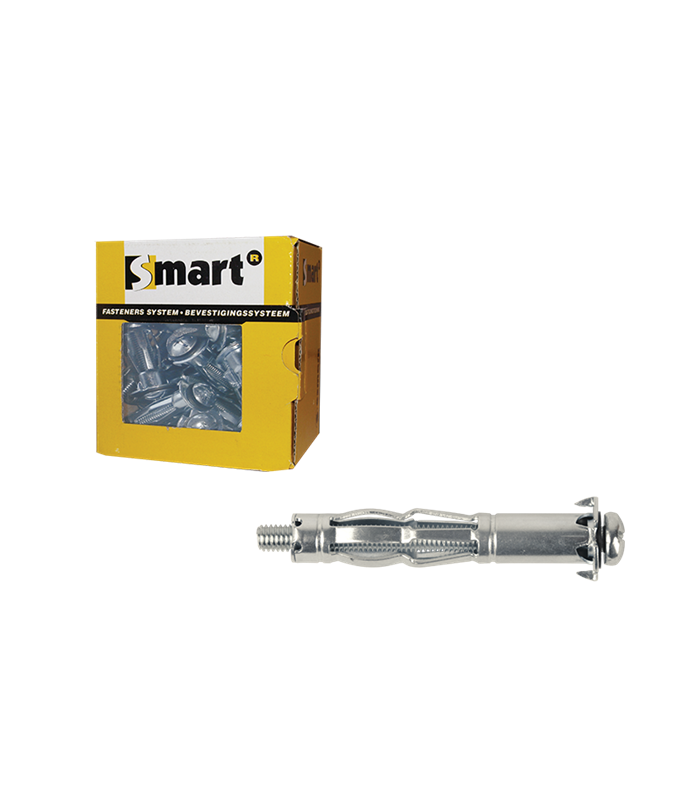 Metalen hollewandplug + schroef  * M  5x52 Zn  - Max. plaatdikte (dp): (7-16) Max. dikte aanbouwdeel (tfix): (13-22) (25 st )