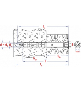 Raamplug met zeskantschroef T40 * 10x120 Zn schroef SW13... 2