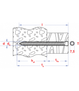 Kozijnschroef CK-T30 * 7,50x122 Zn Bijgevoegd: 1 bit... 2