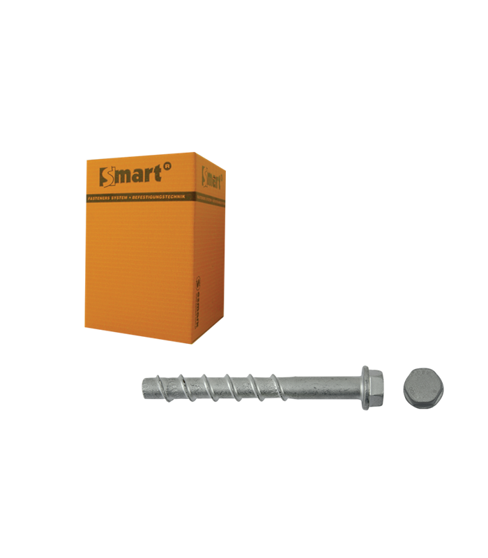 betonschroef S-BSZ 6x45,00x80 zinklamel met zeskantkop met aangeperste ring - ETA optie 1 voor gescheurd beton (100 st )