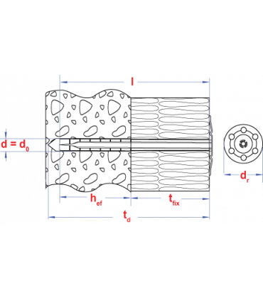 Metalen isolatieplug  8x300 Zn Diameter schijf: (35mm)  (250 st )