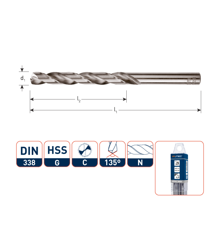 ROTEC HSS-G Spiraalboor DIN 338   1,4 mm per 10