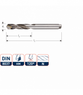 Werkö HSS Spiraalboor DIN 8037 met HM-snijkant  6,8 mm per 1