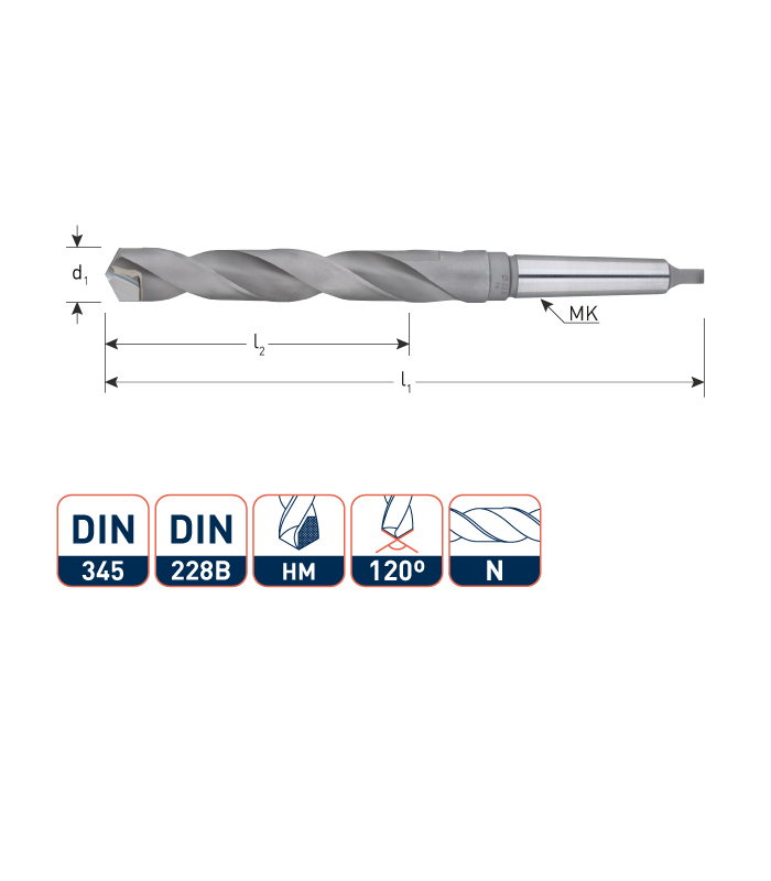 HSS DIN345N  HM snijkant  10,0 mm per 0