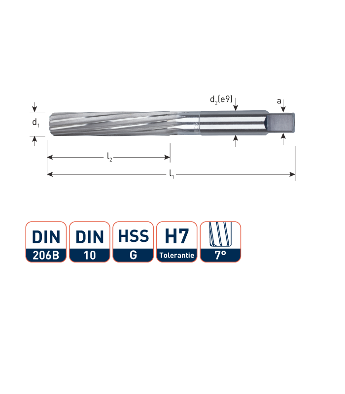 ROTEC HSS Handruimer DIN 206B H7   3,0 mm per 1