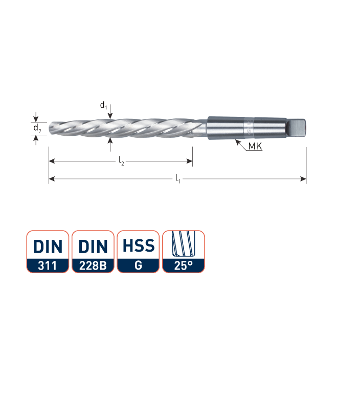 ROTEC HSS MK-Klinknagelgatruimer DIN 311  11,0 mm per 1