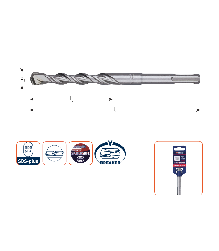 Hamerboor SDS+ V-Breaker  4,0x100/160 mm per 0