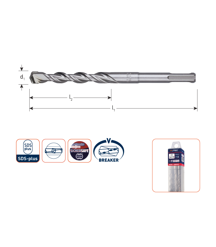 Hamerboor SDS+ V-Breaker   4,0x100/160 mm (box 10) per 0