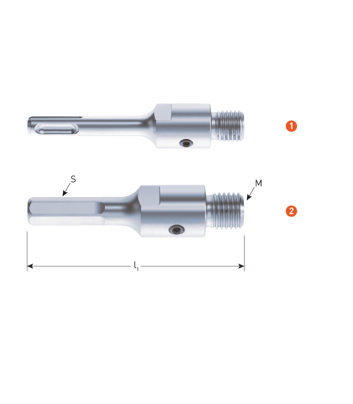 Adapter 6-kant/M16  90 mm per 1