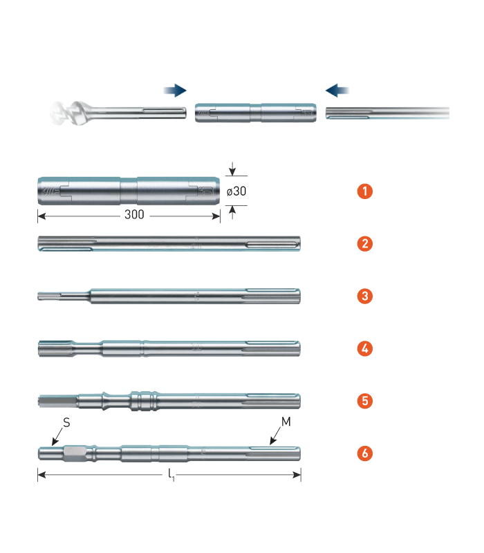 Verlengstuk SDS-Max  320 mm per 0