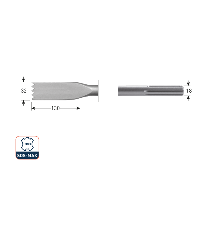 SDS-MAX Tandbeitel     38x280 mm per 1