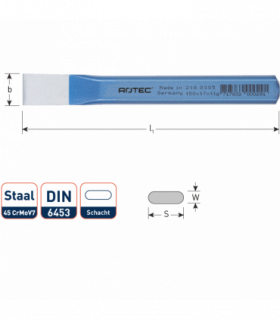 Koudbeitel vlak-ovaal DIN 6453  18x150 mm per 1