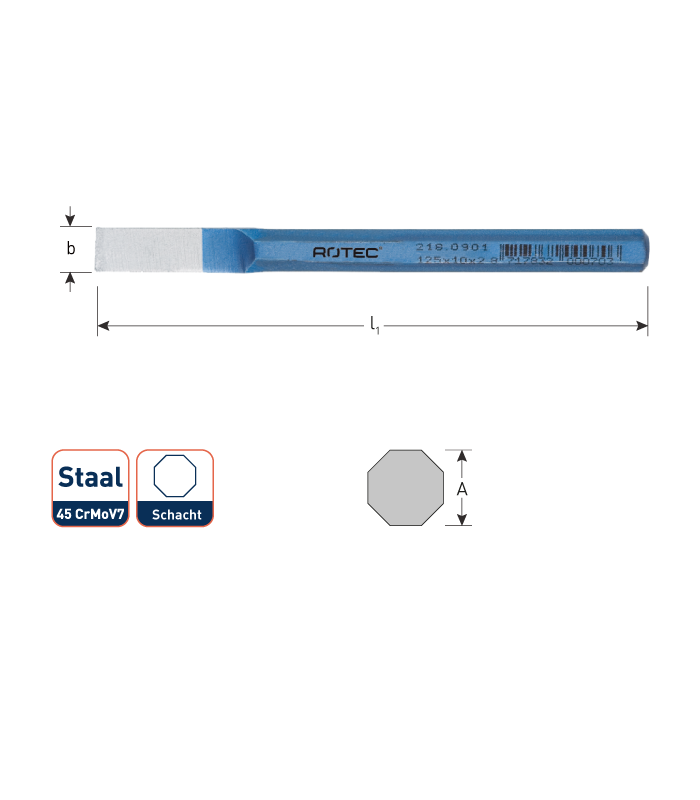 Breekbeitel 8-kantig  10x2x125 mm per 1