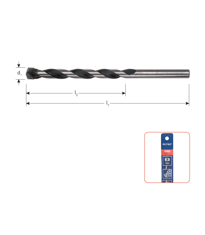 Steen/betonboor   8,0x 80/120 mm per 0