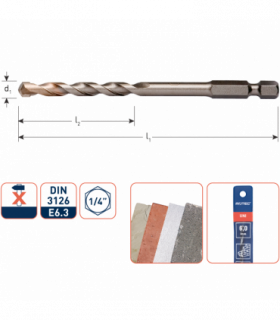 UNIDre-boor met 1/4 aansluiting  4,0x 50/105 mm per 1