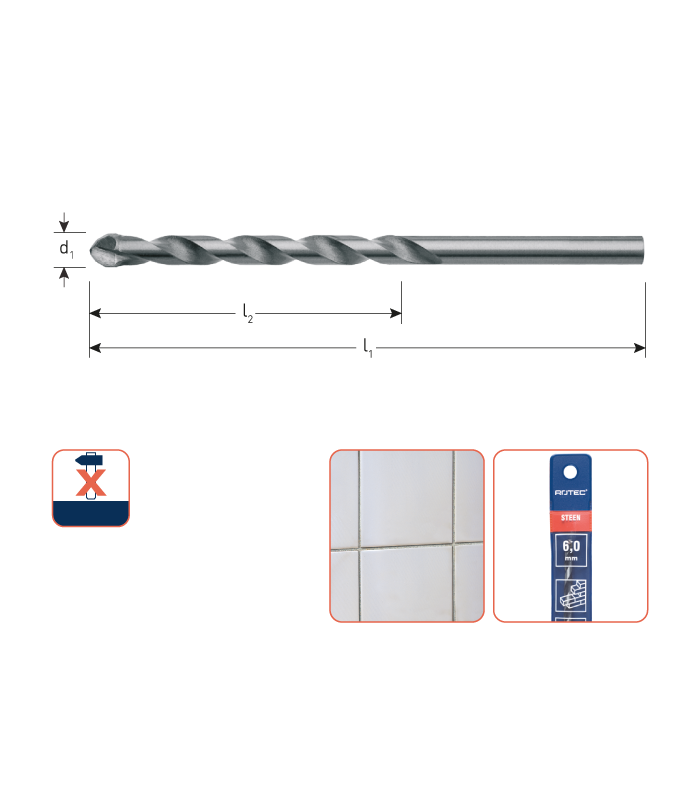 Tegelboor Extreme  4,0x50/ 85 mm per 0