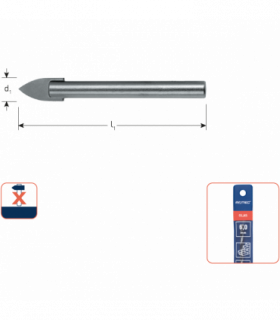Glasboor    6,0x65 mm per 0
