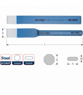 Sleuvenbeitel 8-kantig  30x300 mm per 1 2