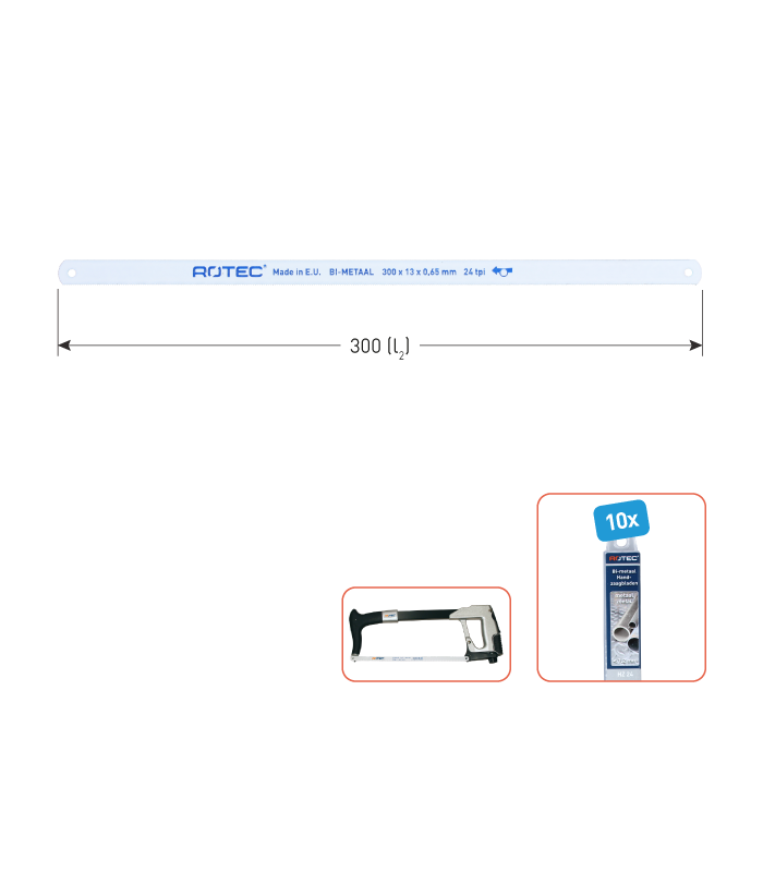 ROTEC Handzaagbladen Bi-Cobalt 24 t. (VPE10) per 1