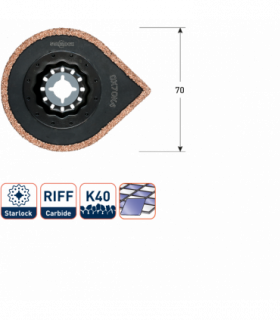 ROTEC OX70HG Oscillerend HM-Tegelprof-gebogen d-70mm per 1