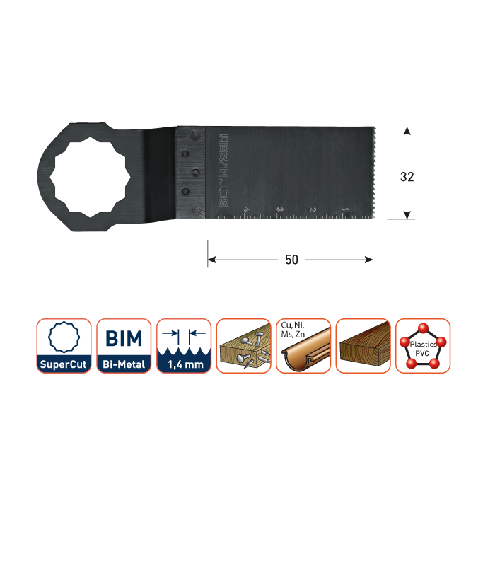 ROTEC SOT14/28bi Oscillerend Bi-Metaal invalzaagblad 28x50mm per 1