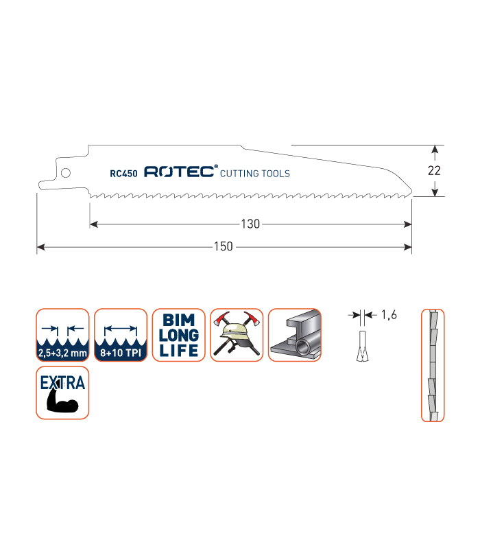 ROTEC Reciprozagen RC450 / 920CF (VPE 5 stuks) per 1