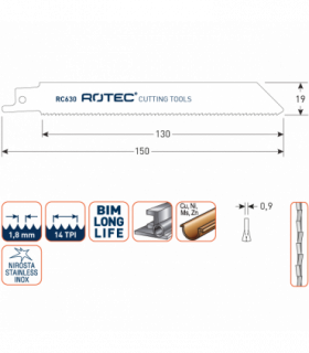 ROTEC Reciprozagen RC630 / 922BF (VPE 25 stuks) per 1