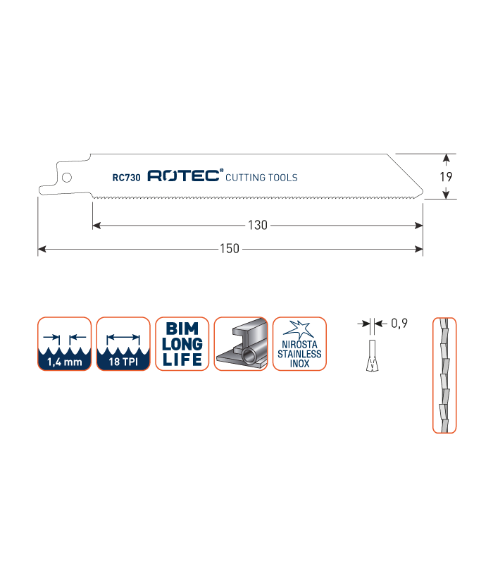 ROTEC Reciprozagen RC730 / 922EF (VPE 5 stuks) per 1