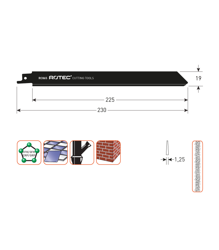 ROTEC Reciprozagen RC865 / 1130Riff (VPE 1 stuks) per 1