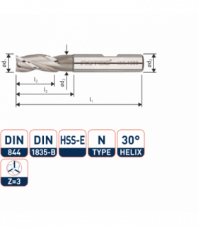 ROTEC HSS-E Universeelfrees, ongecoat, ø15...