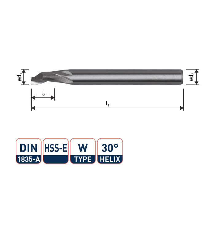 ROTEC HSS-E Eéntandsfrees, ongecoat, ø6
ø6x16x90xø8mm / Z-1
 per 0