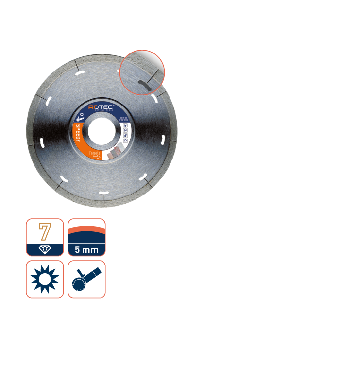 ROTEC Diamantzaag Tegel /Speedy 115/22,23 per 0