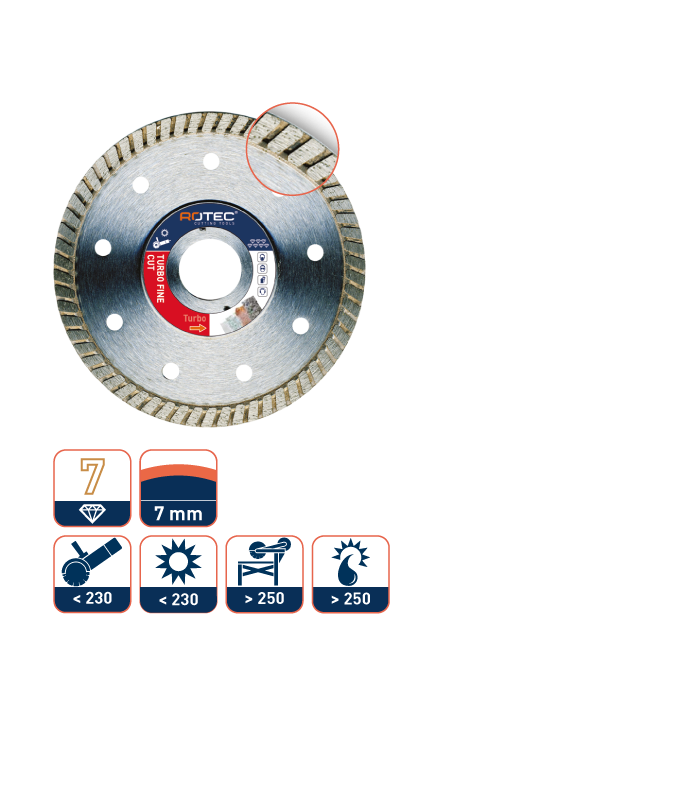 ROTEC Diamantzaag Turbo Fine Cut 115/22,23 per 0