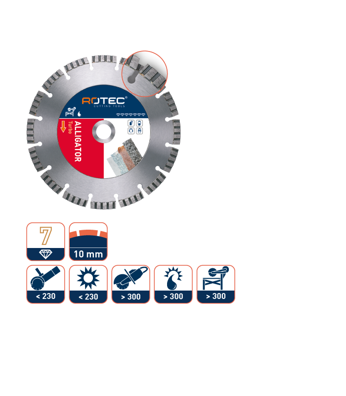 ROTEC Diamantzaag Alligator 350/20,0 per 0