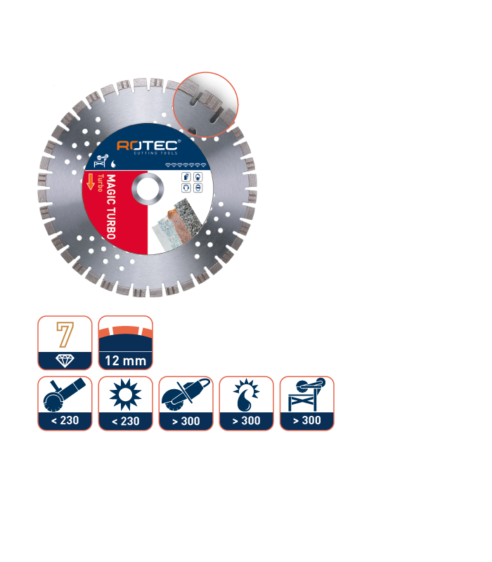 ROTEC Diamantzaag Magic Turbo 350/25,4 per 0