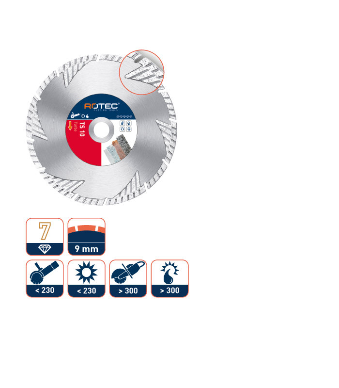 ROTEC Diamantzaag TS10 300/20,0 per 0