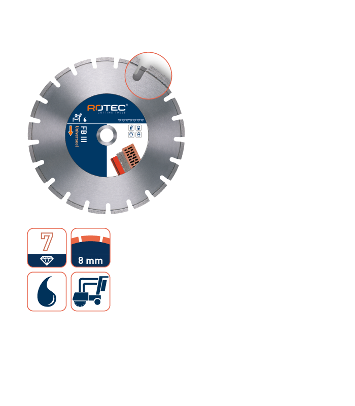 ROTEC Diamantzaag FB III 800/25,4 per 0