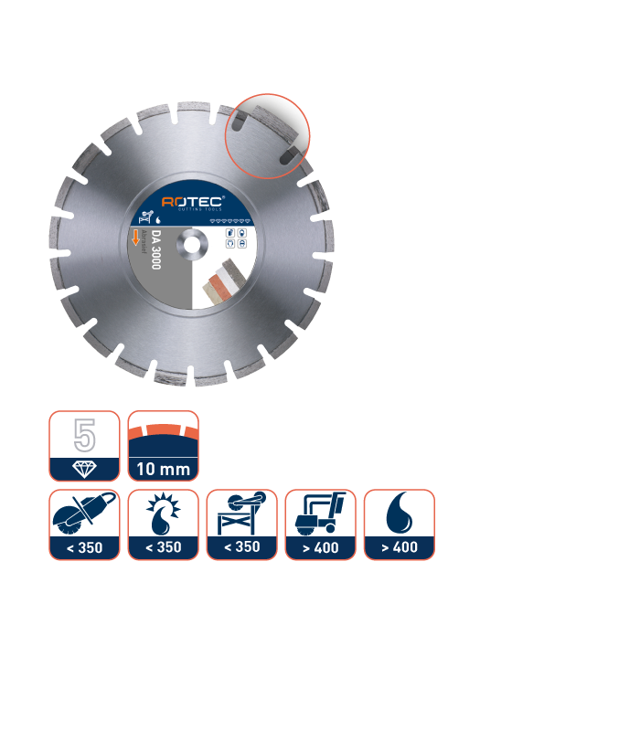 ROTEC Diamantzaag DA 3000 350/20,0 per 0