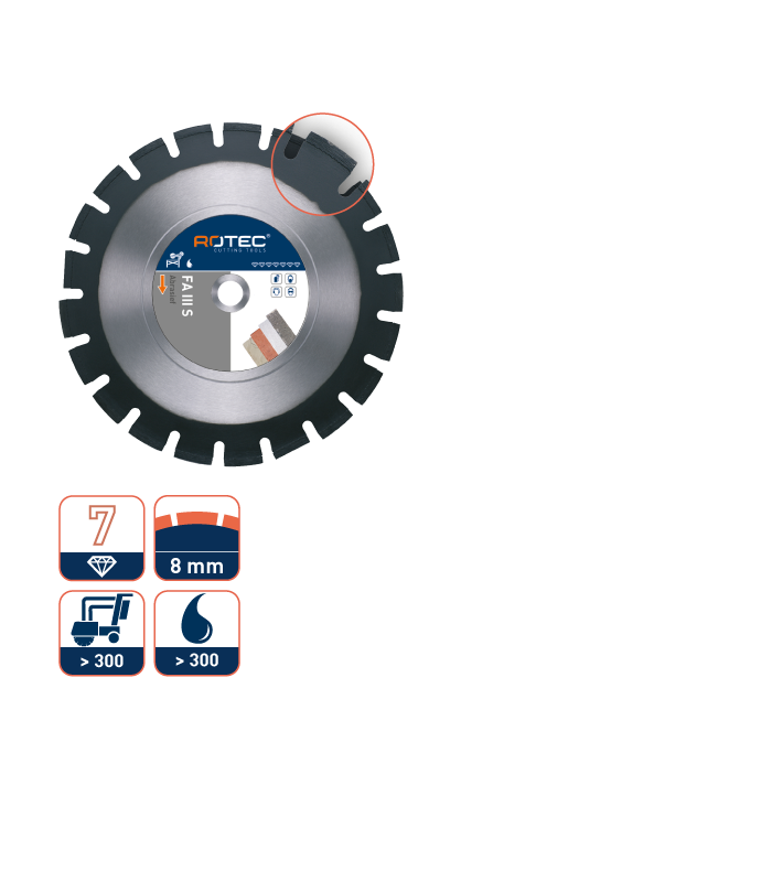 ROTEC Diamantzaag FA III S 300/25,4 per 0