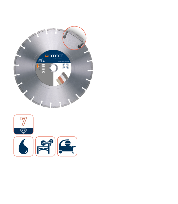 ROTEC Diamantzaag BS II K 700/25,4 per 0