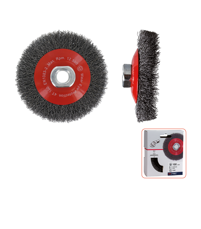 Kegelborstel M14100x0,30 mm gegolfd staaldraad per 1