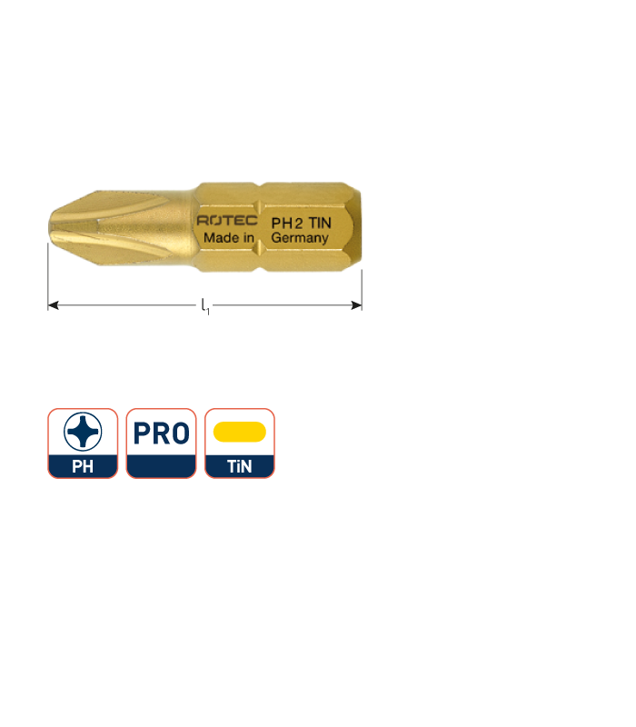 PRO Insertbit PH 1 L-25mm C 6,3 TIN per 1