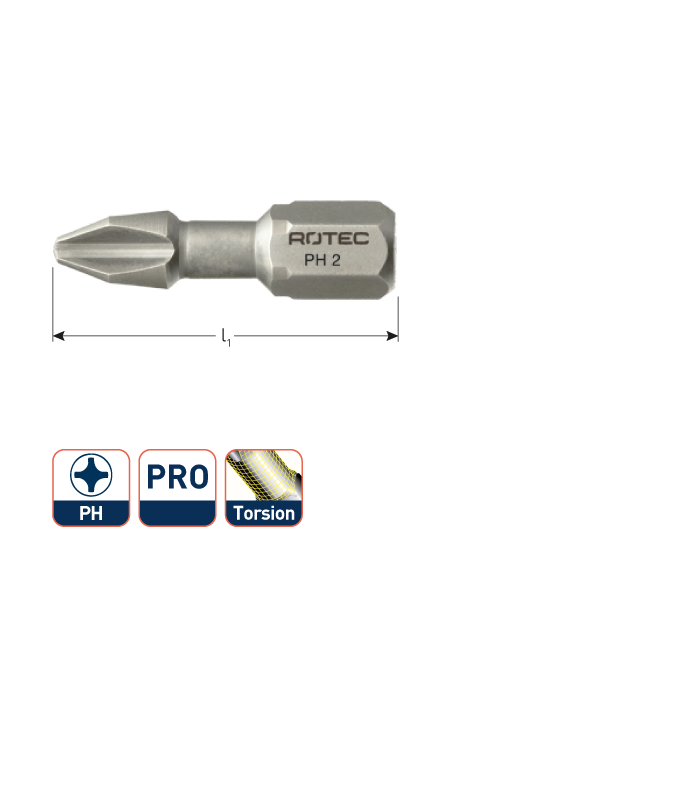 PRO Insertbit PH 2 L-25mm C 6,3 Torsion BASIC per 1
