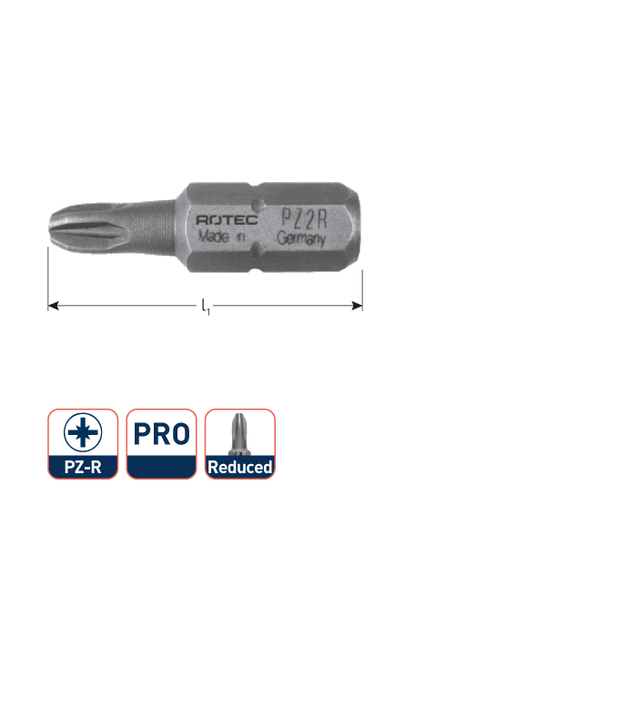 PRO Insertbit PZ 2-R L-25mm C 6,3 BASIC, 4,2 - 4,4mm per 1