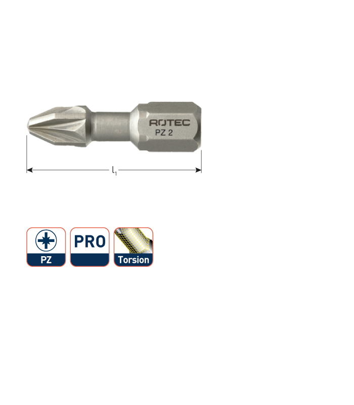 PRO Insertbit PZ 1 L-25mm C 6,3 Torsion BASIC per 1