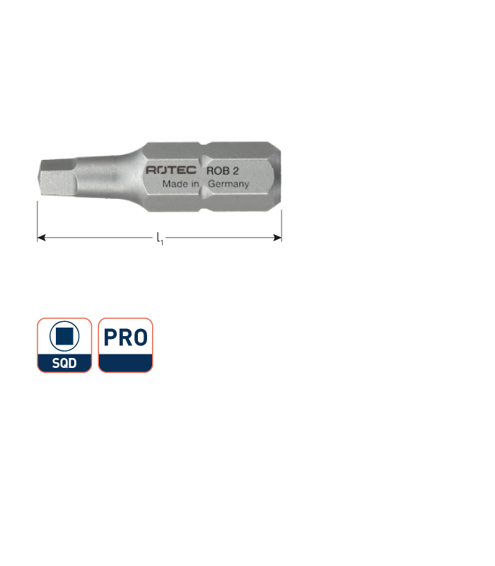 PRO Insertbit SQD 0 L-25mm C 6,3 BASIC per 1